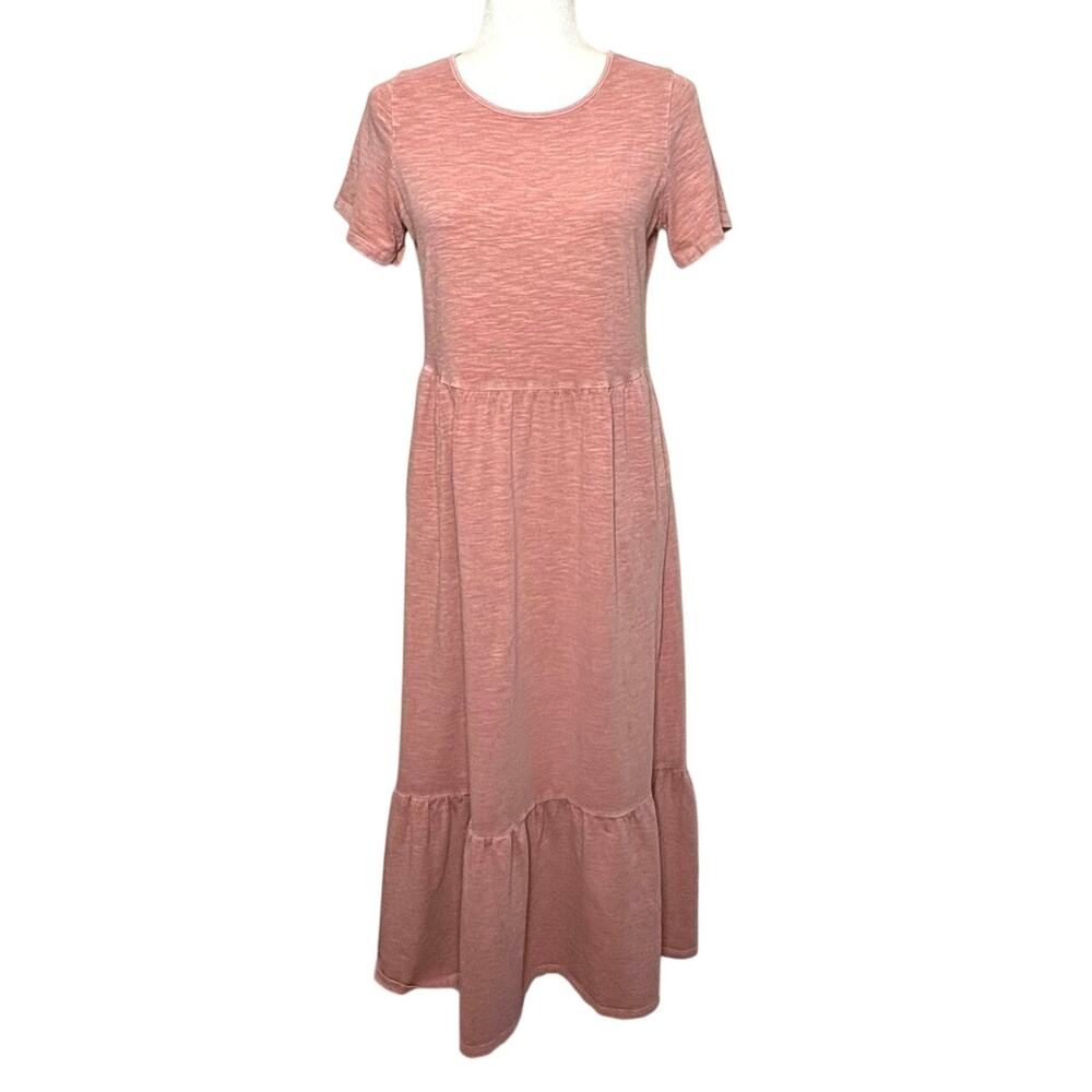 Old Navy Tiered T-shirt Maxi Dress Women's S Pink